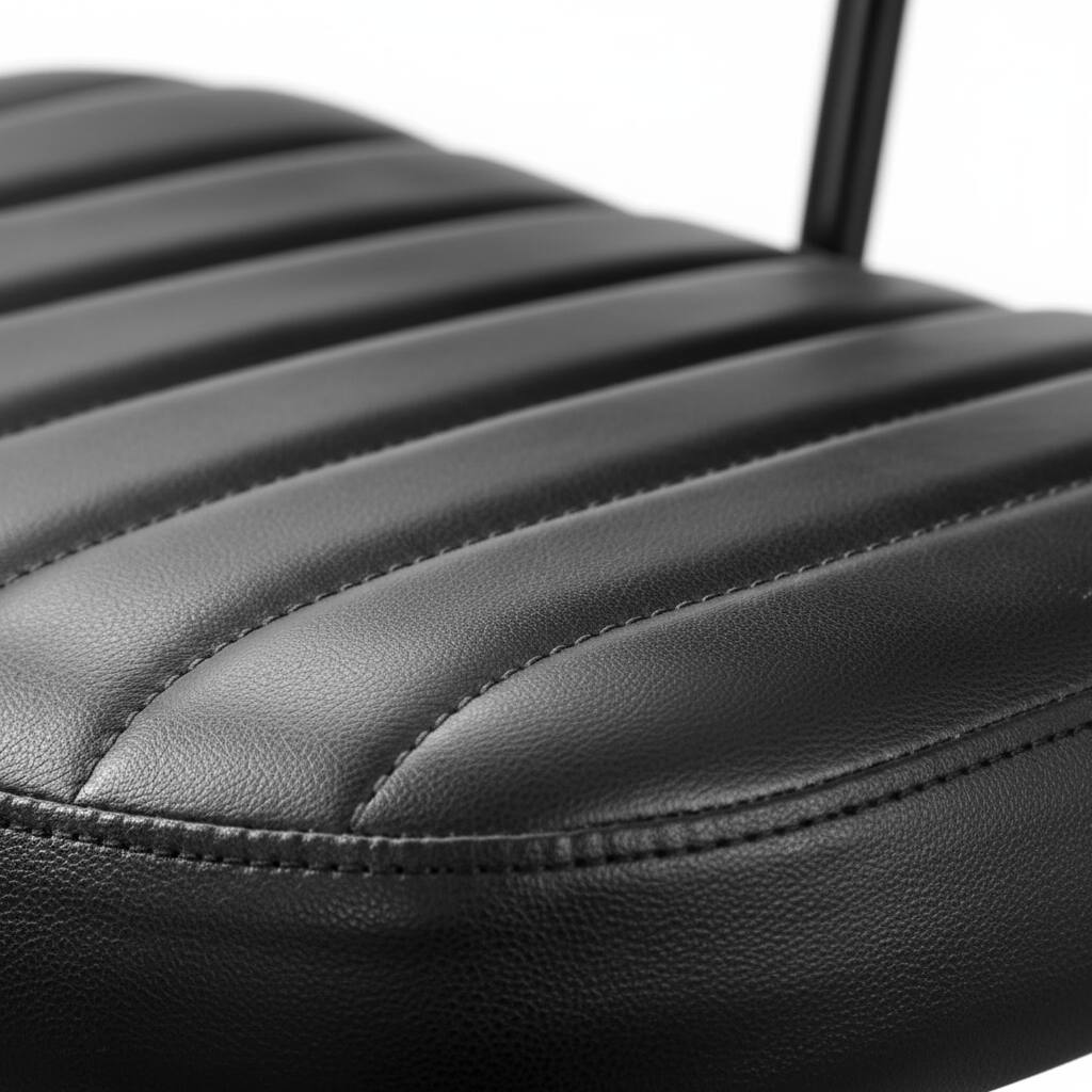 Left. AOITUN - Modern armless office chair in faux leather for home office and study - Black.