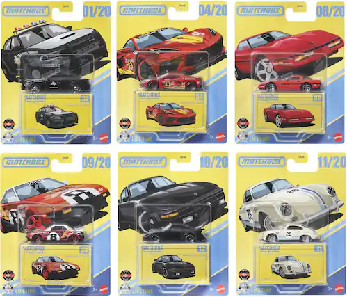 MATCHBOX 01/20
MATCHBOX COLLECTORS 01
MATCHBOX 04/20
MATCHBOX COLLECTORS 04
MATCHBOX 08/20
MATCHBOX COLLECTORS 08
MATCHBOX 09/20
MATCHBOX COLLECTORS 09
MATCHBOX 10/20
MATCHBOX COLLECTORS 10
MATCHBOX 11/20
MATCHBOX COLLECTORS 11
MATCHBOX WHITE TROOPER
MATCHBOX DODGE CHARGER
MATCHBOX CORVETTE
MATCHBOX TOYOTA
MATCHBOX DODGE CHARGER
MATCHBOX PORSCHE 911
MATCHBOX PORSCHE 911
LIFETIME 3+ MATTEL
LIFETIME 3+ MATTEL
LIFETIME 3+ MATTEL
LIFETIME 3+ MATTEL
LIFETIME 3+ MATTEL
LIFETIME 3+ MATTEL
