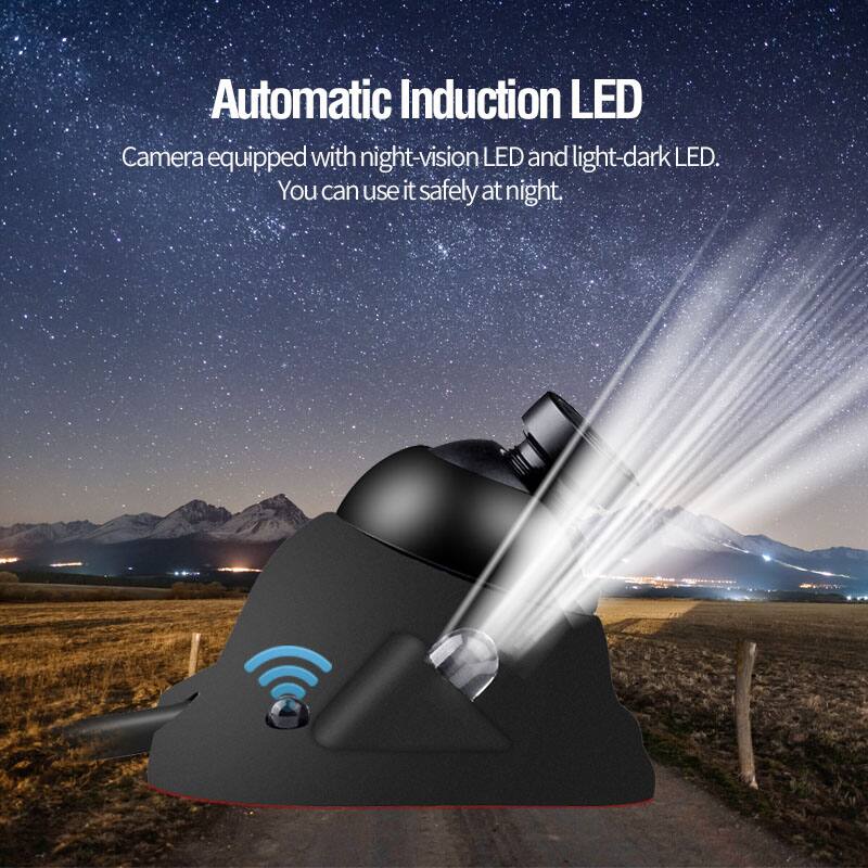 Automatic Induction LED  
Camera equipped with night-vision LED and light-dark LED.  
You can use it safely at night.