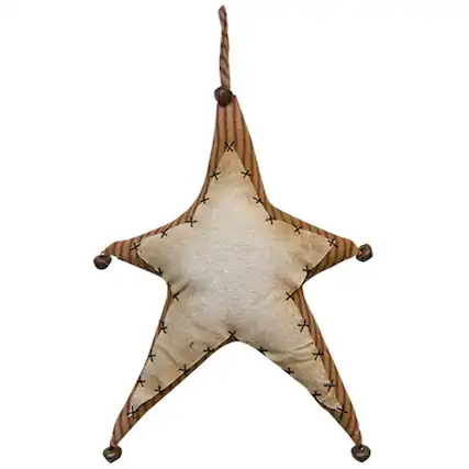 Front. BreeBe - Folk Star Ornament 16" - Cream.