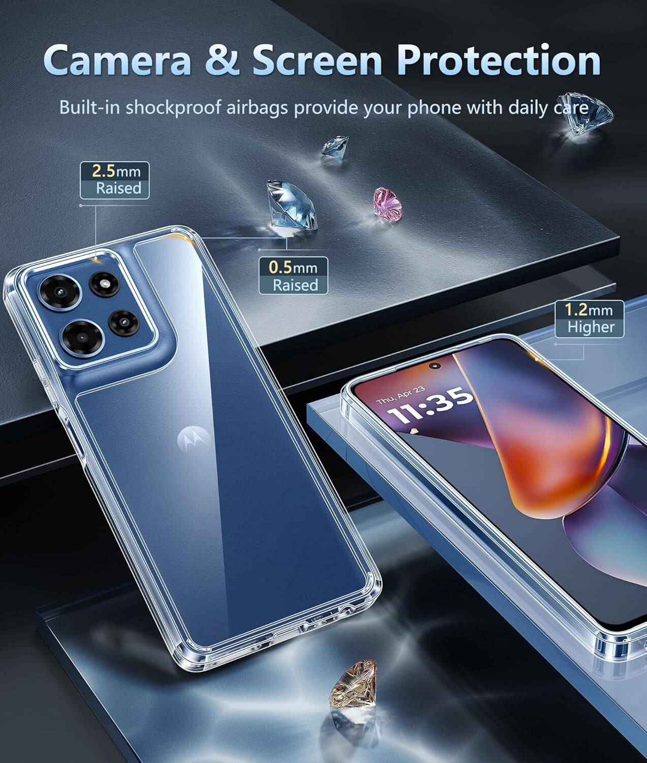 Camera & Screen Protection

Built-in shockproof airbags provide your phone with daily care

2.5mm Raised

0.5mm Raised

1.2mm Higher

Thu, Apr 23 11:35
