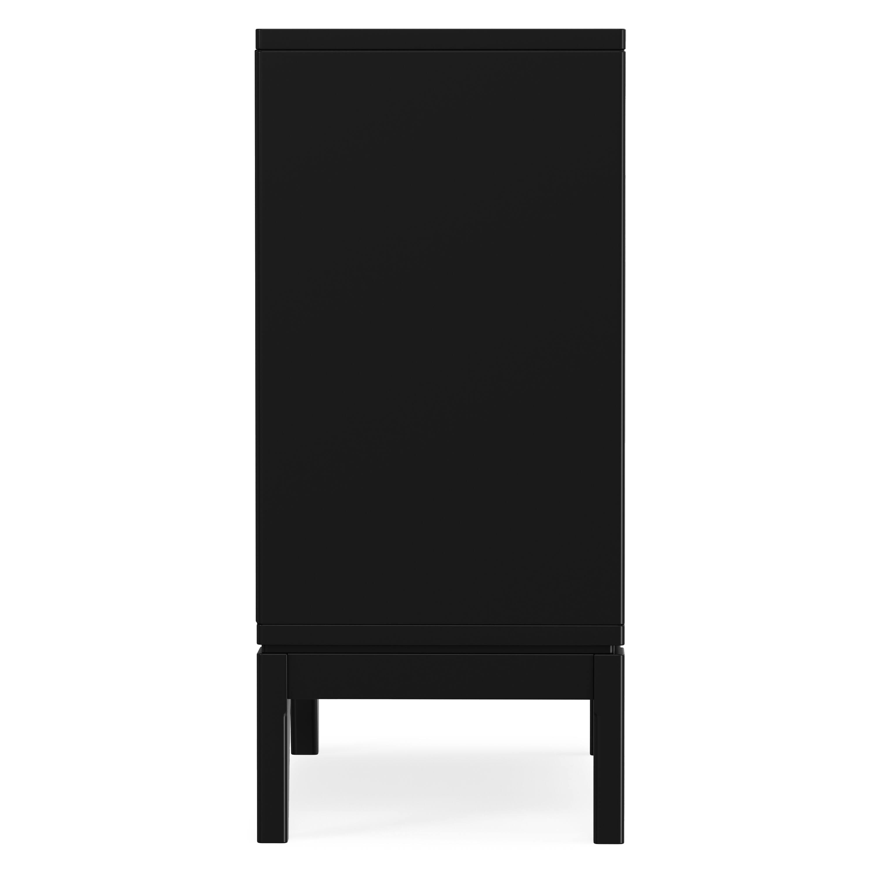 Alt View 2. Simpli Home - Simpli Home Harper 30 inch Wide Solid Hardwood Mid-Century Modern Low Storage Cabinet in Black - Black.