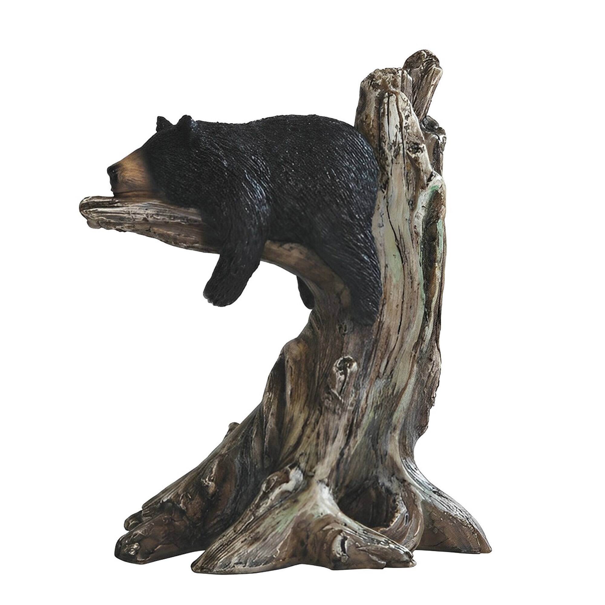 Front. FC Design - FC Design 9"H Bear Sleeping in Tree Figurine Statue Desk Tabletop Home Decor Gift - Multi-Color.