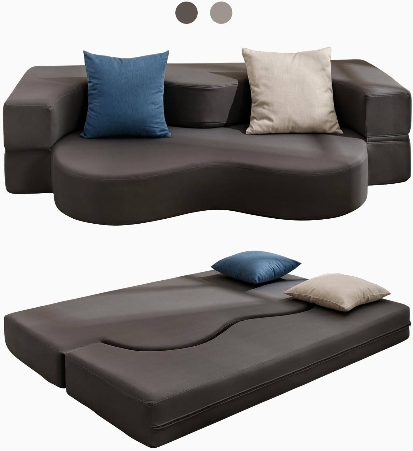Alt View 5. Circus Cirle - Queen Folding Floor Sofa Bed - Dark Gray.