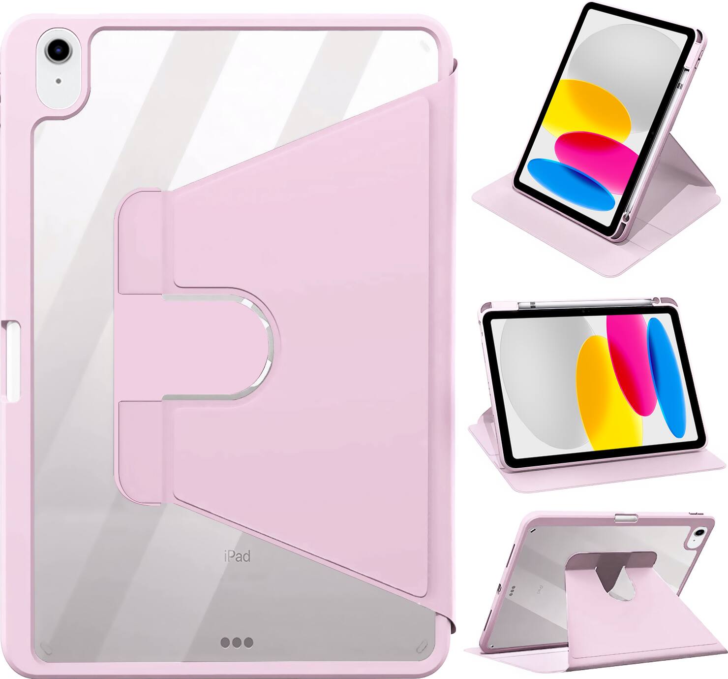 Alt View 14. SaharaCase - Venture Series Rotating Folio Case for Apple iPad 11'' (A16) and iPad 10.9'' (10th Gen) - Pink.