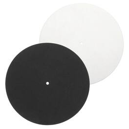 Unique Bargains - 2pcs Record Player Mat, 12 Inch Turntable Mat 3mm Felt Pad for Vinyl Record - Black/White