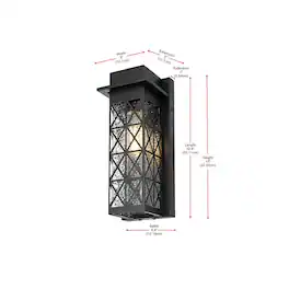 Elegant Lighting - Wildey 7 inch Outdoor Pendant - Black
