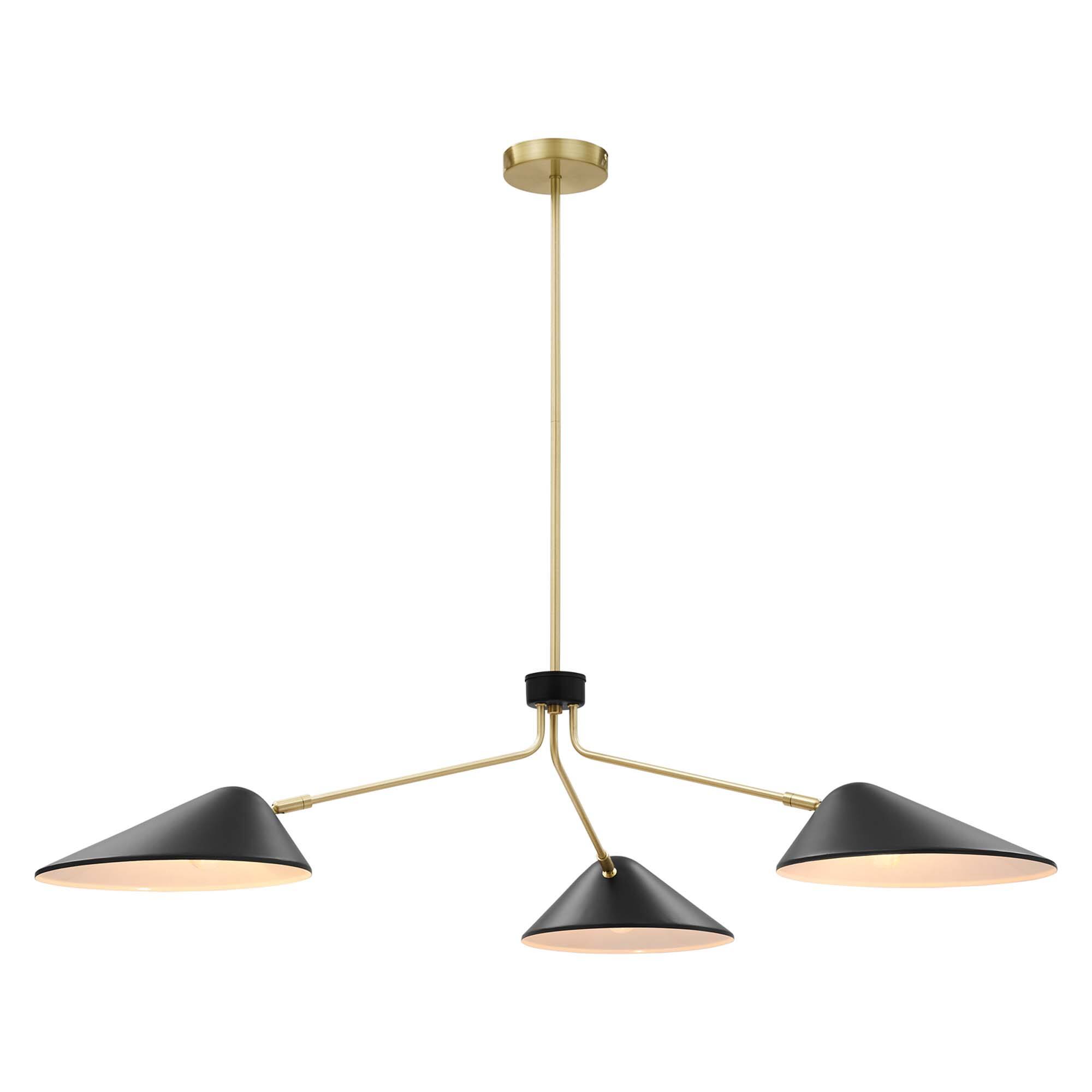 Angle. Modway - Journey 3-Light 14" Arm Pendant by Modway - Black.