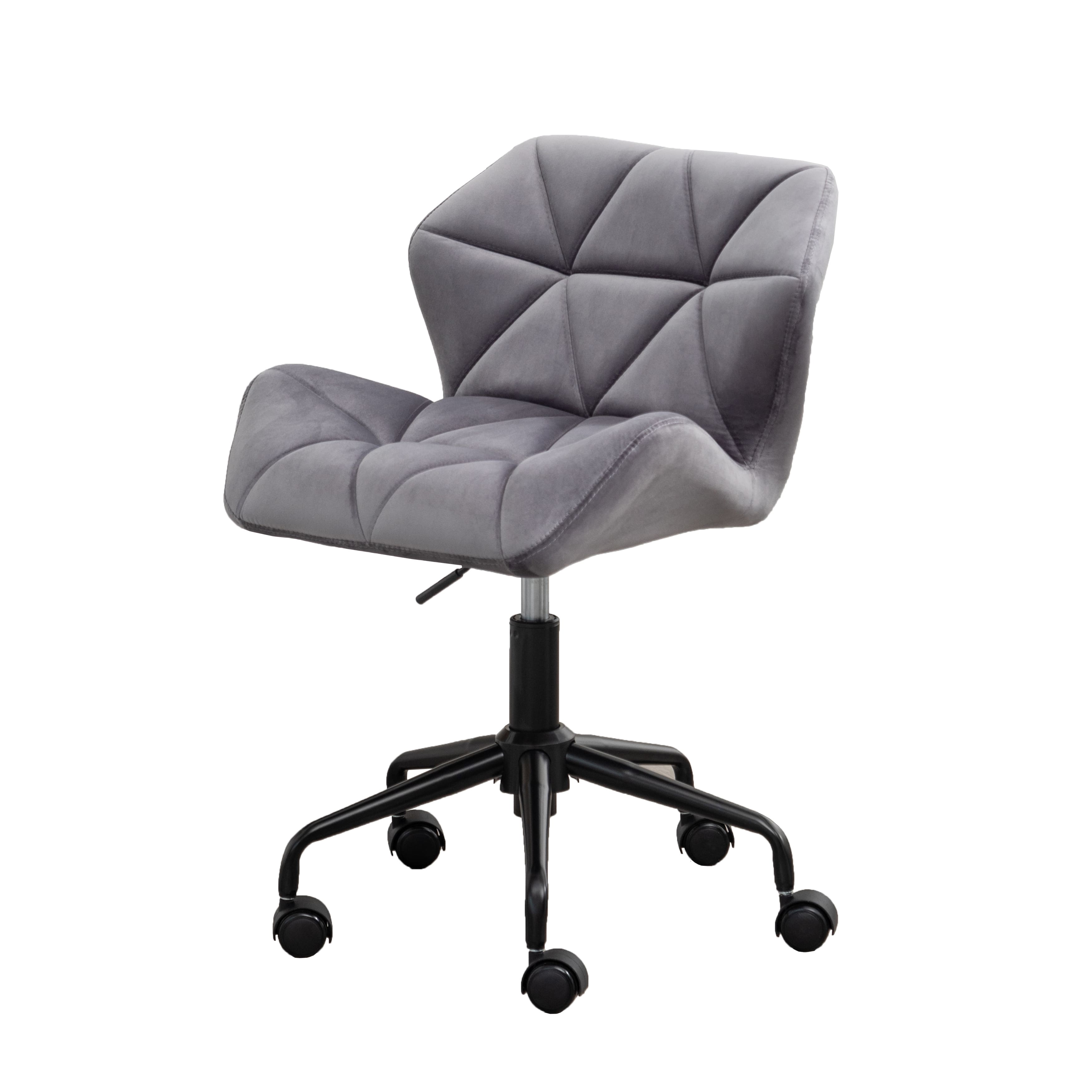 Spaco - Tufted Adjustable Swivel Office Chair, for Home Office - Gray