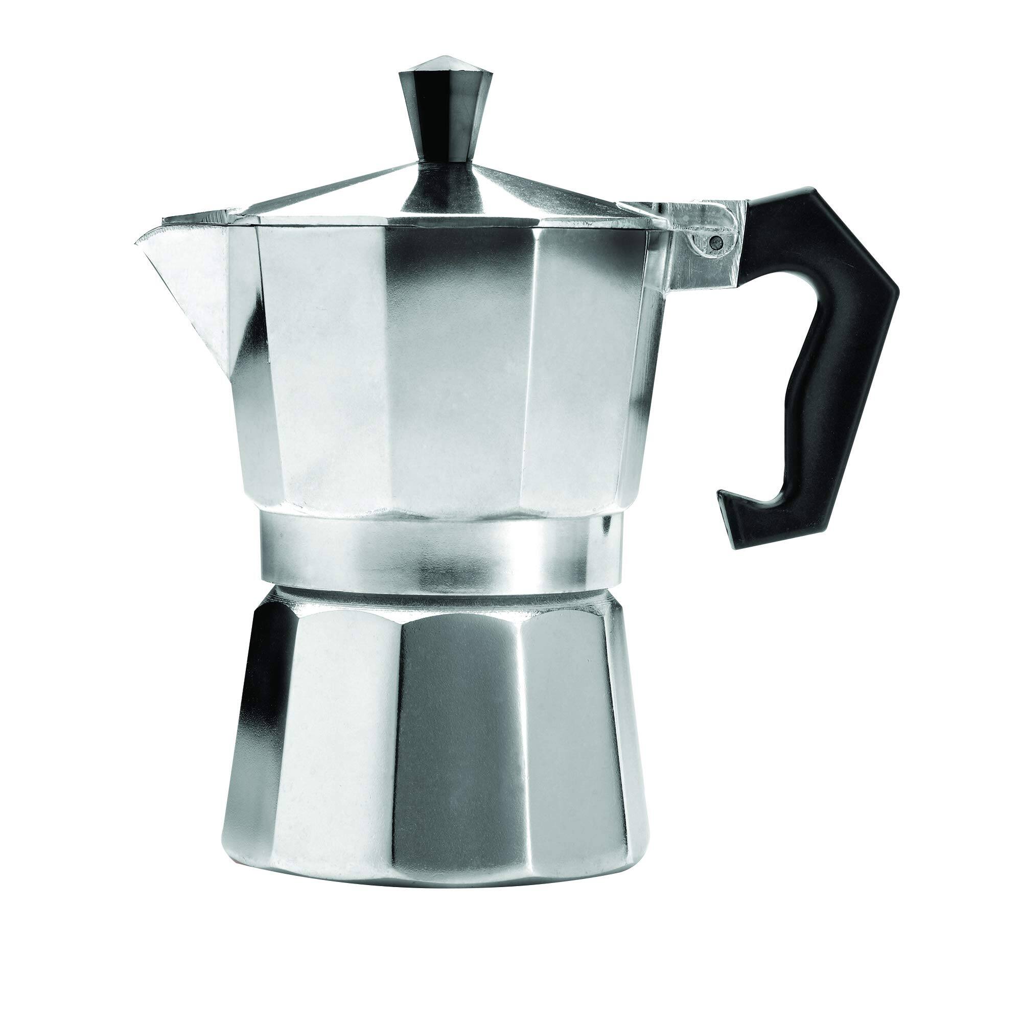 Front. Dapper Styles - Classic Stovetop Espresso And Coffee Maker Moka Pot For Italian Cuban Cafe Brewing Greca Cafeteras 6 Cups - Silver-12 Cup.