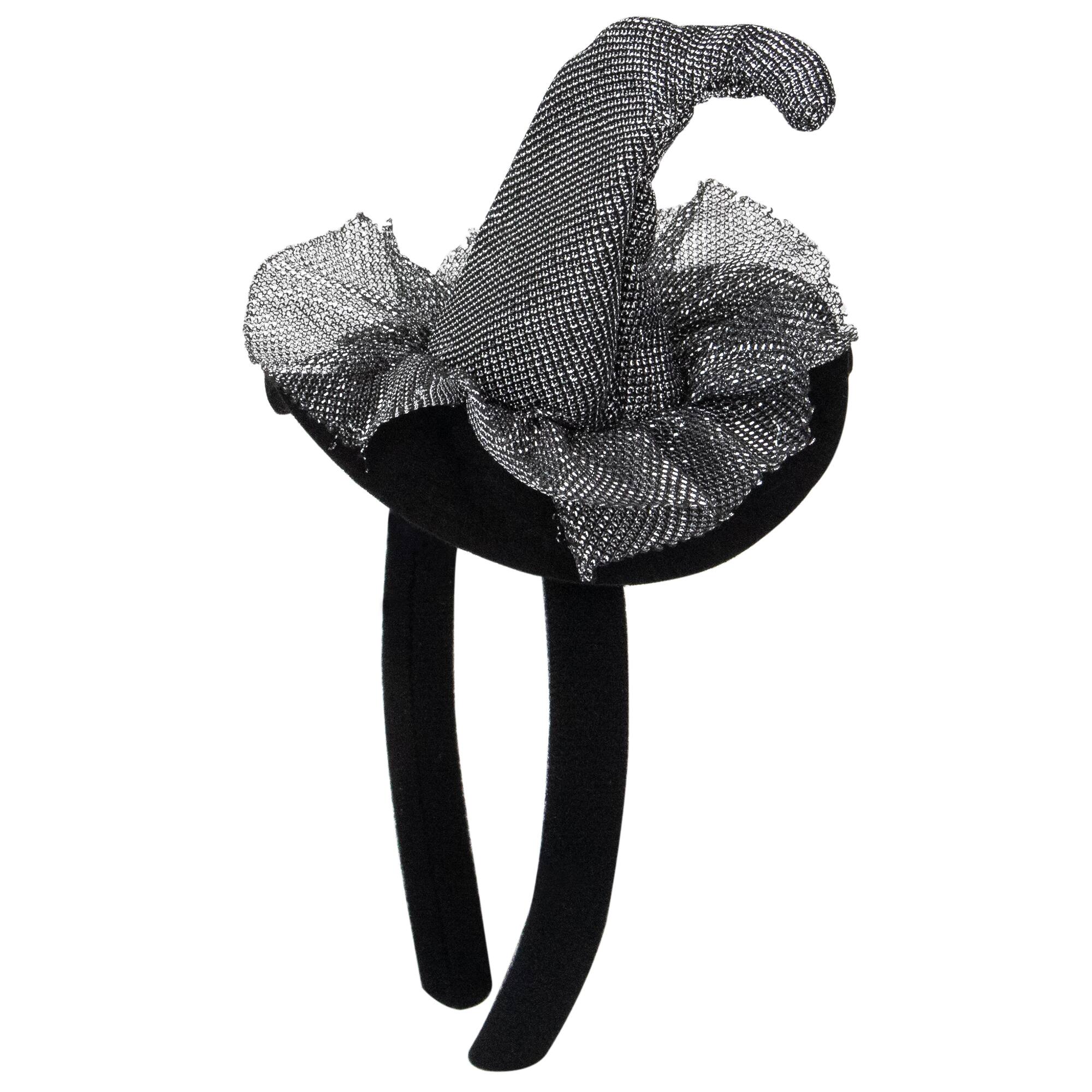 Alt View 1. Northlight - Gray Mesh Witch's Hat Halloween Headband Costume Accessory - Black.