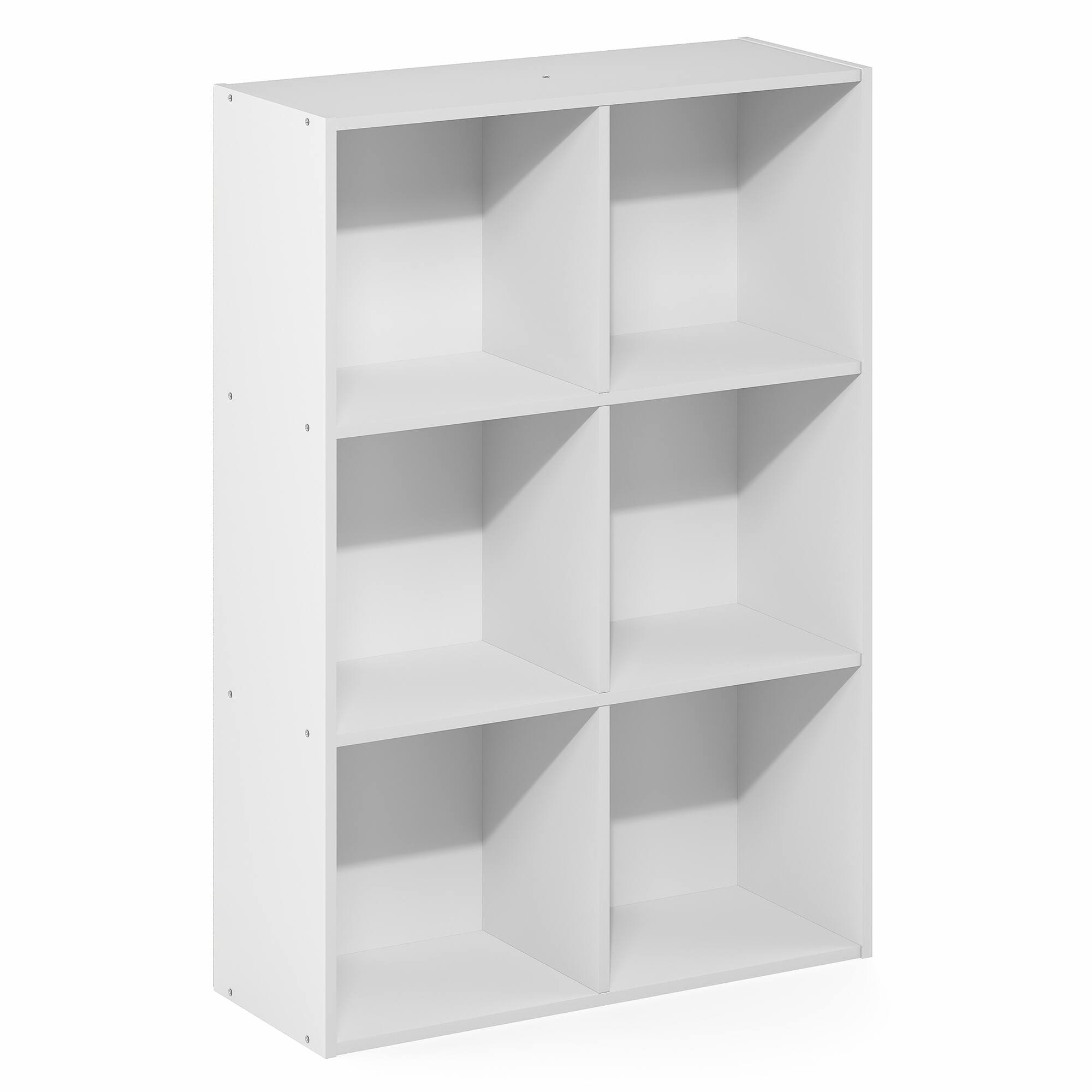 Alt View 5. Furinno - LUDER Book Shelf, Bookcase with Open Shelves, 6-Cube Bookshelf, 9.5 x 24.6 x 35.4 - White.