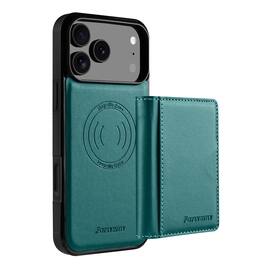 Dteck - 2-in-1 Magnetic Detachable Wallet Case for Apple iPhone 17 Pro Max, PU Leather Shockproof Cover with Kickstand - Green