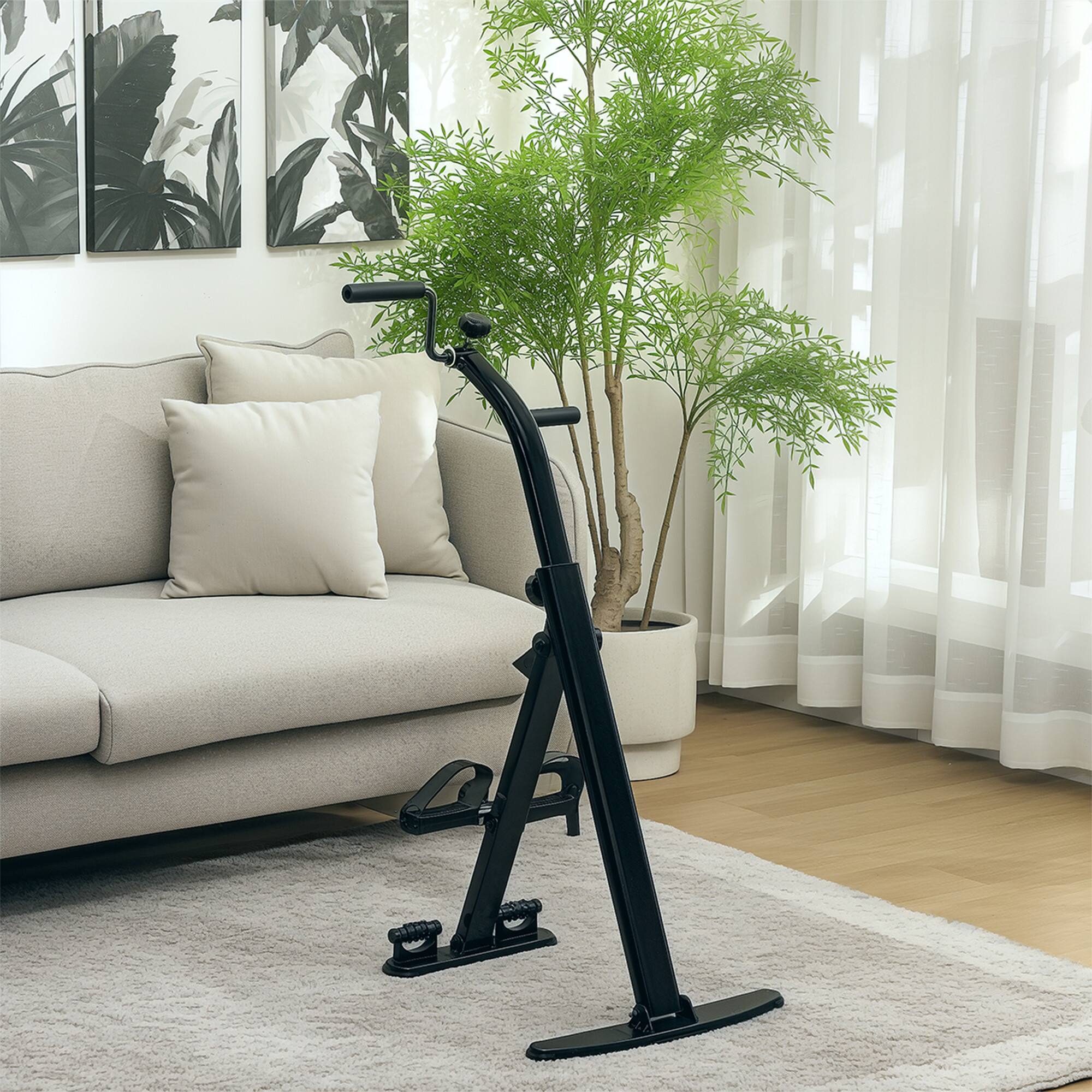 Alt View 1. Soozier - Pedal Exerciser, Foldable Leg Exercise Bike with LCD Monitor for Seniors Elderly - Black.