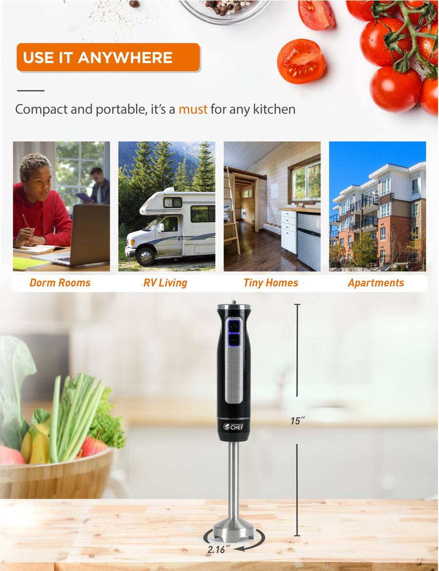 Commercial Chef Immersion Blender, Multi Purpose Hand Blender with ...