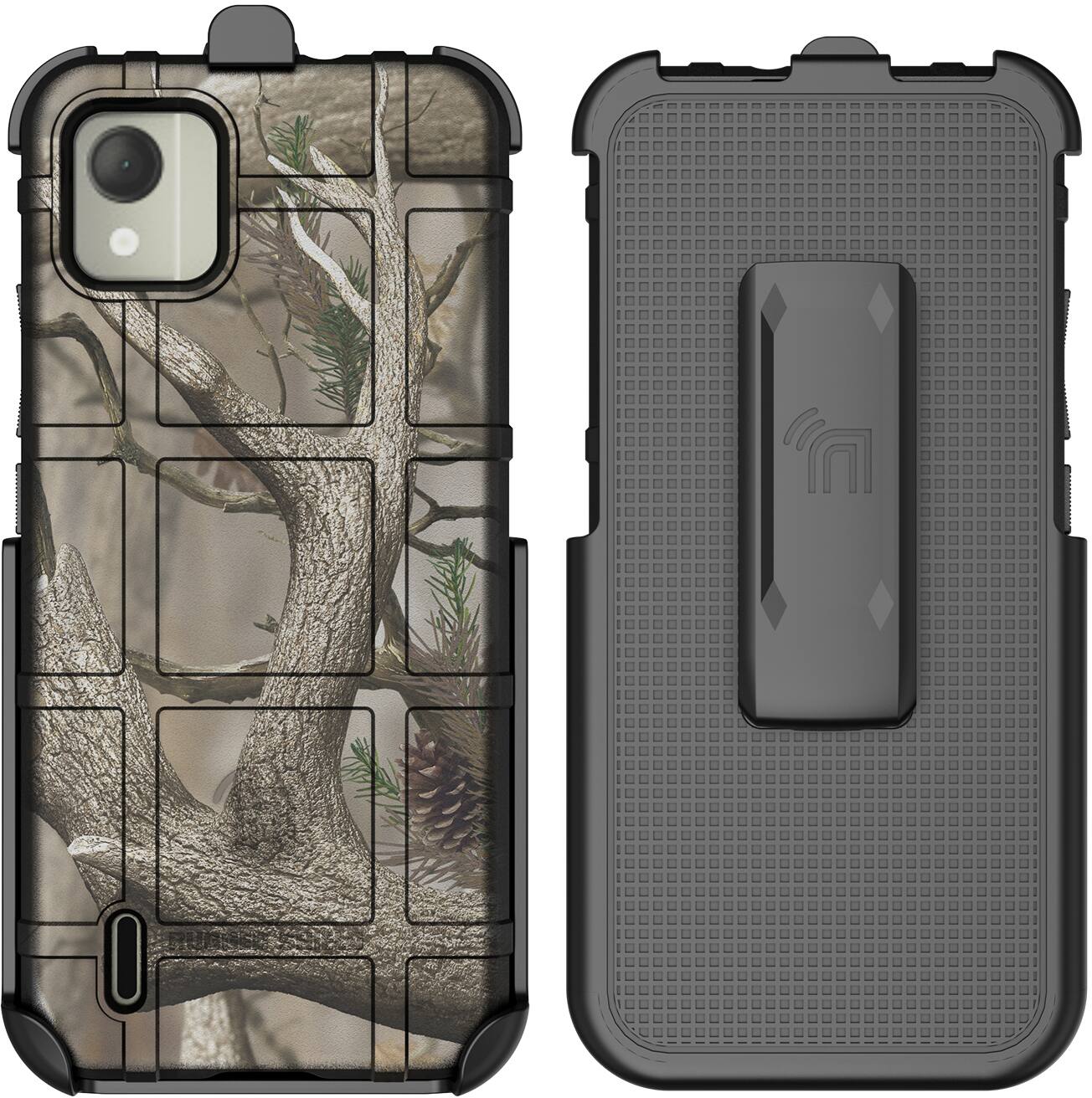 Alt View 2. Nakedcellphone - Combo for Nokia C110 Phone - Special Ops Case and Holster Belt Clip - Camo.