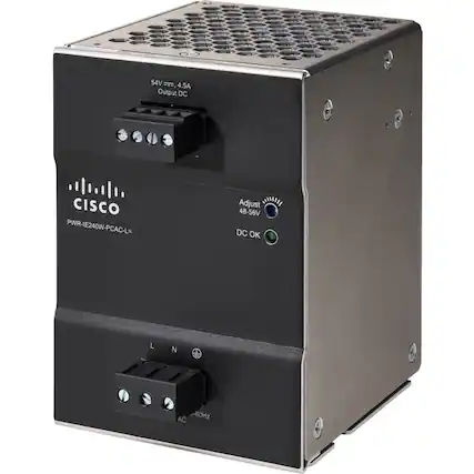 54V, 4.5A Output DC
CISCO PWR-IE240W-PCAC-L
Adjust 48-56V DC OK
L N AC 50-60Hz