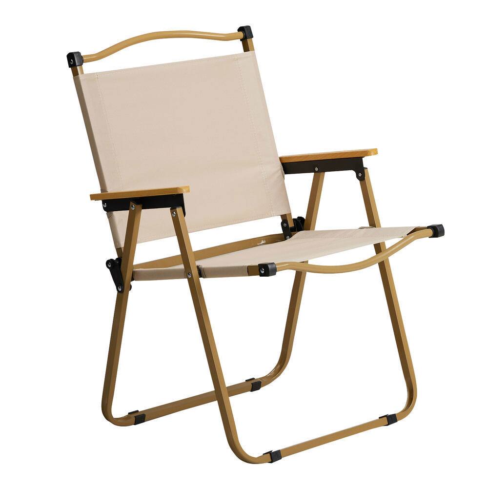 Alt View 2. Resenkos - Resenkos Folding Camping Chairs 2-Pack - Lightweight Portable Chairs For Outdoor Events, Beach Relaxation, Khaki - Khaki.