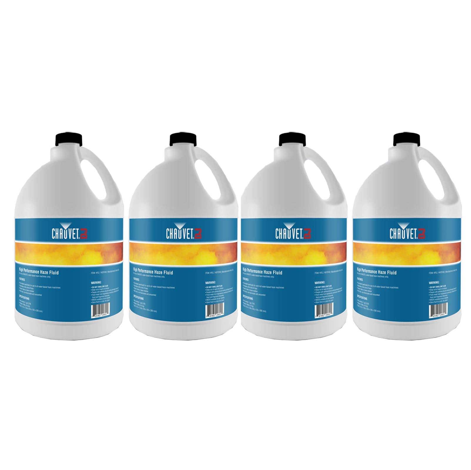(4) Gallon Bottles Chauvet DJ HFG Fluid for Hurricane Haze 2D Smoke Fog Machine - Black