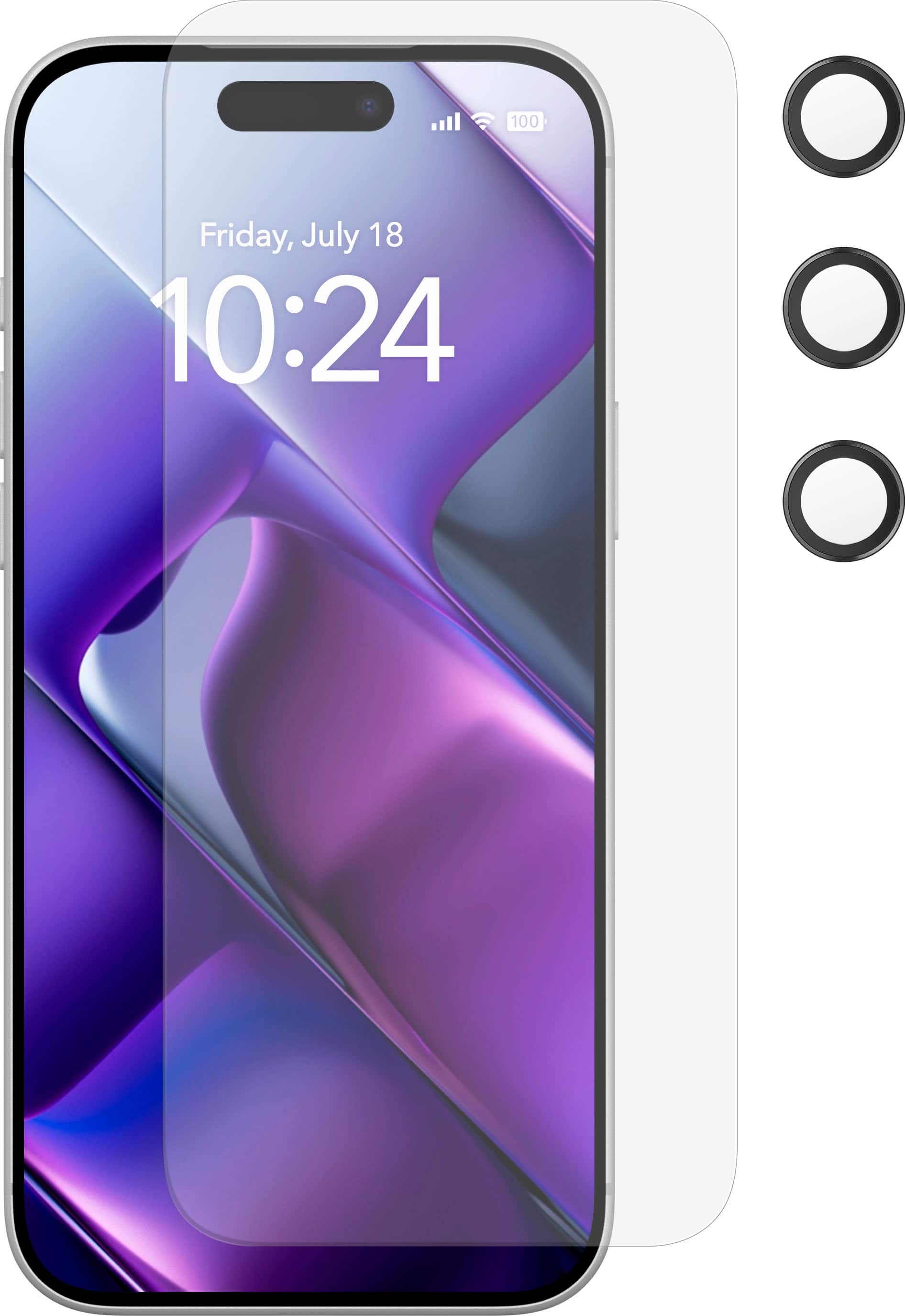 Insignia™ - Glass Screen Protector with Lens Protection for Apple iPhone 17 Pro Max (3-Pack) - Clear - Front_Zoom