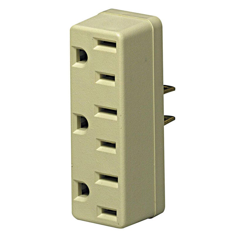 Leviton - Polarized 3 outlets Outlet Adapter 1 pk