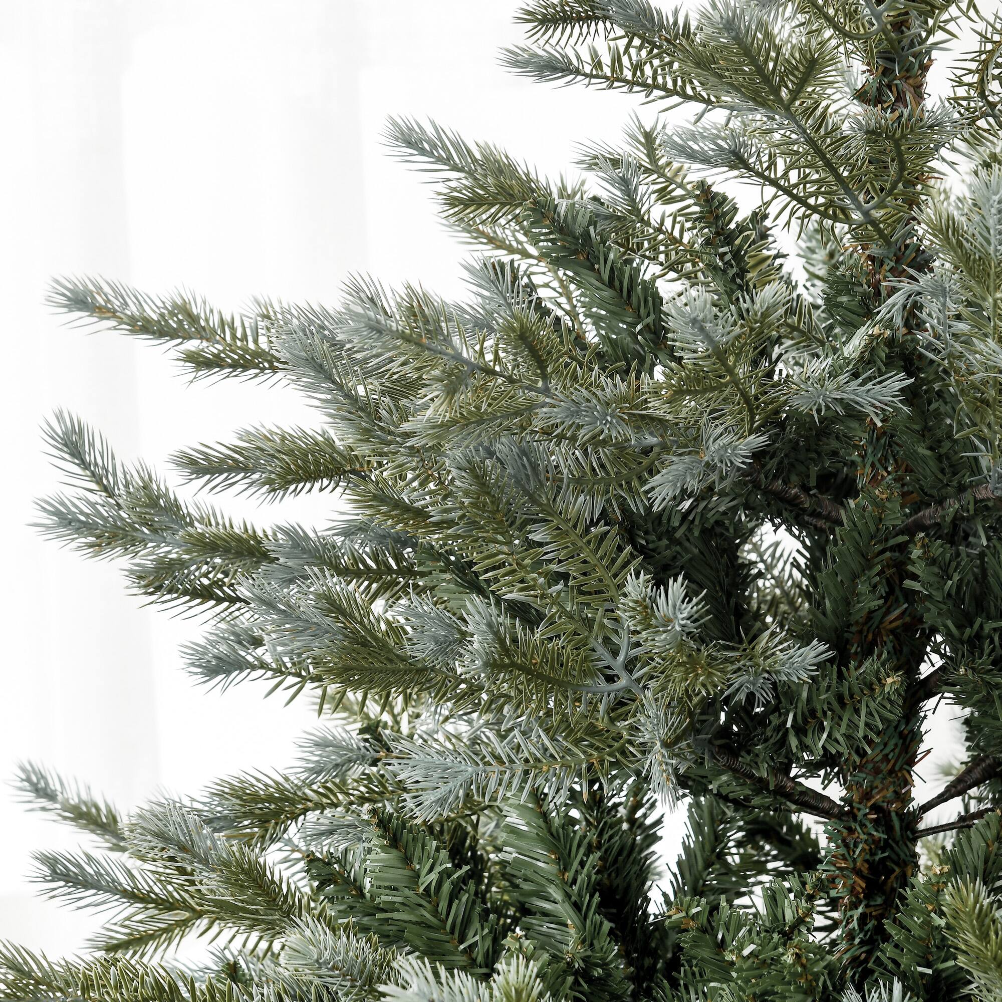 Alt View 7. Homcom - Artificial Christmas Tree, 795 Branches, Auto Open, Steel Base, Wide Shape, Easy-to-Shape Branches - green.