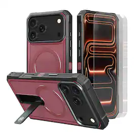 Mybat Pro - Renegade Series Case with 360° Locking Kickstand for Apple iPhone 18 Pro Max / 17 Pro Max - Burgundy