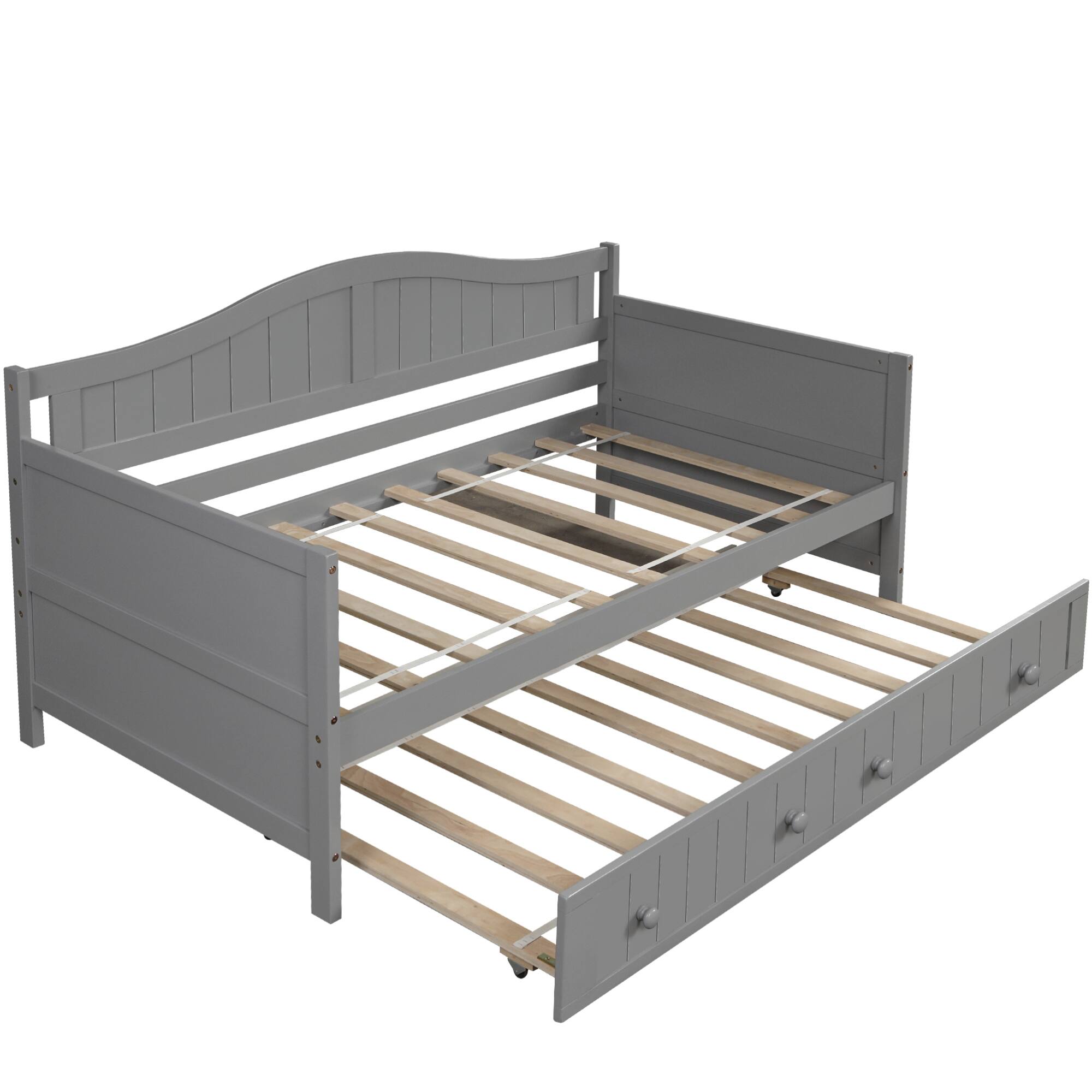 Alt View 4. GOODSILO - Twin Size Daybed with Storage Drawers, Space-Saving Sofa Bed for Bedroom and Living Room, No Box Spring Required - Gray.