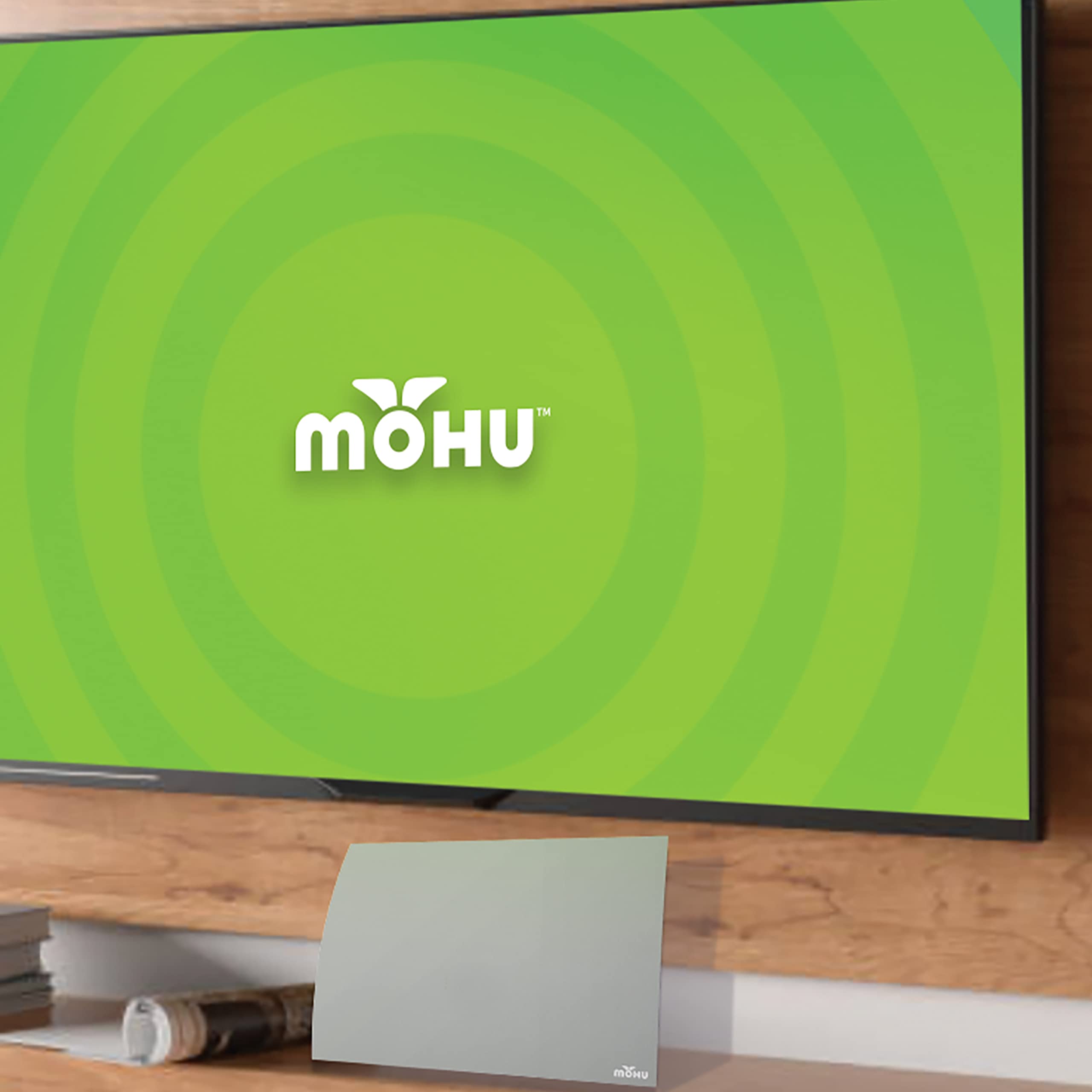 Angle. Mohu - Mohu Gateway Indoor TV Antenna, Modern Curve Design, 40-Mile Range, UHF VHF, Multi-Directional, 4K UHD, NEXTGEN TV - w - White.