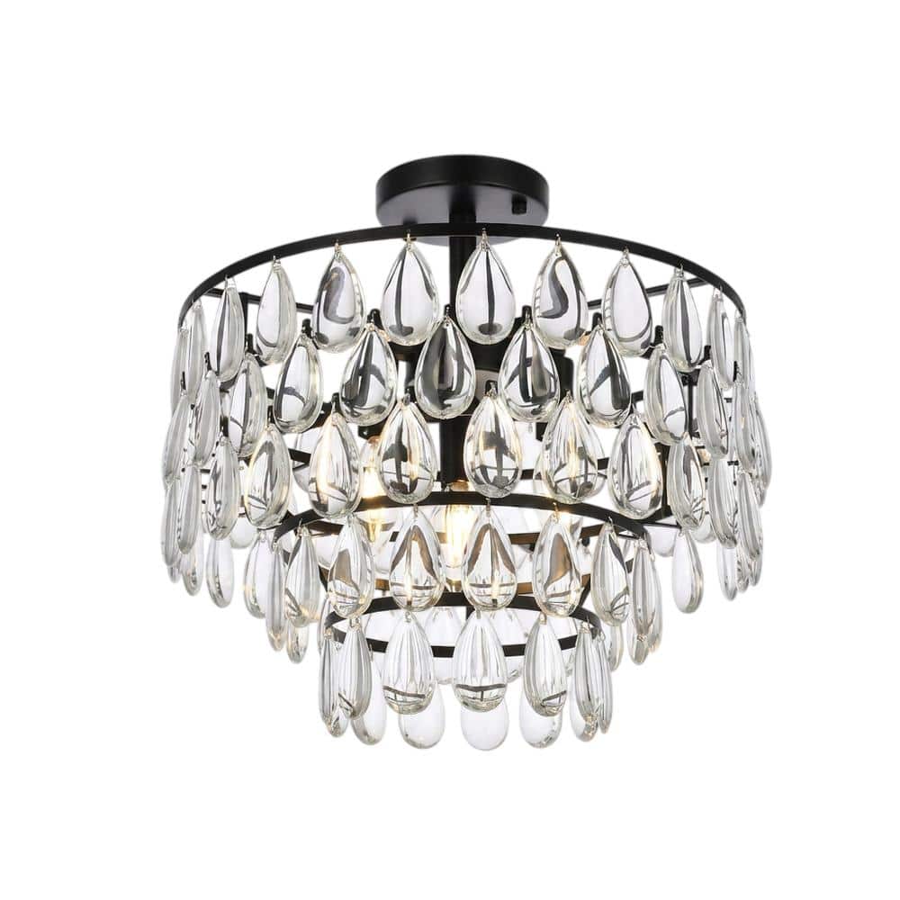 Elegant Lighting - Mila 16 inch flush mount in - Black