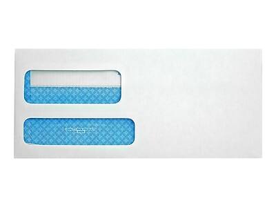 Front. Quality Park - Redi-Seal Security Tinted #9 Double Window Envelopes, 3 7/8" x 8 7/8", 500/Box - White Wove.