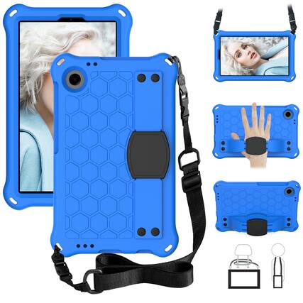 Front. UUCOVER - Shockproof Case for Samsung Galaxy Tab A11 8.7-inch 2025 (SM-X130/X133/X135) EVA+TPU Stand Cover with Shoulder Strap - Blue.