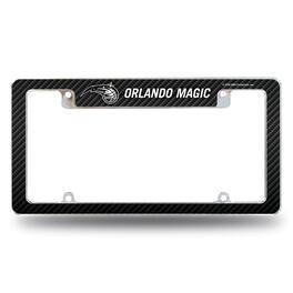 Rico Industries - Orlando Magic NBA Chrome Metal License Plate Frame with Carbon Fiber Design - Multi