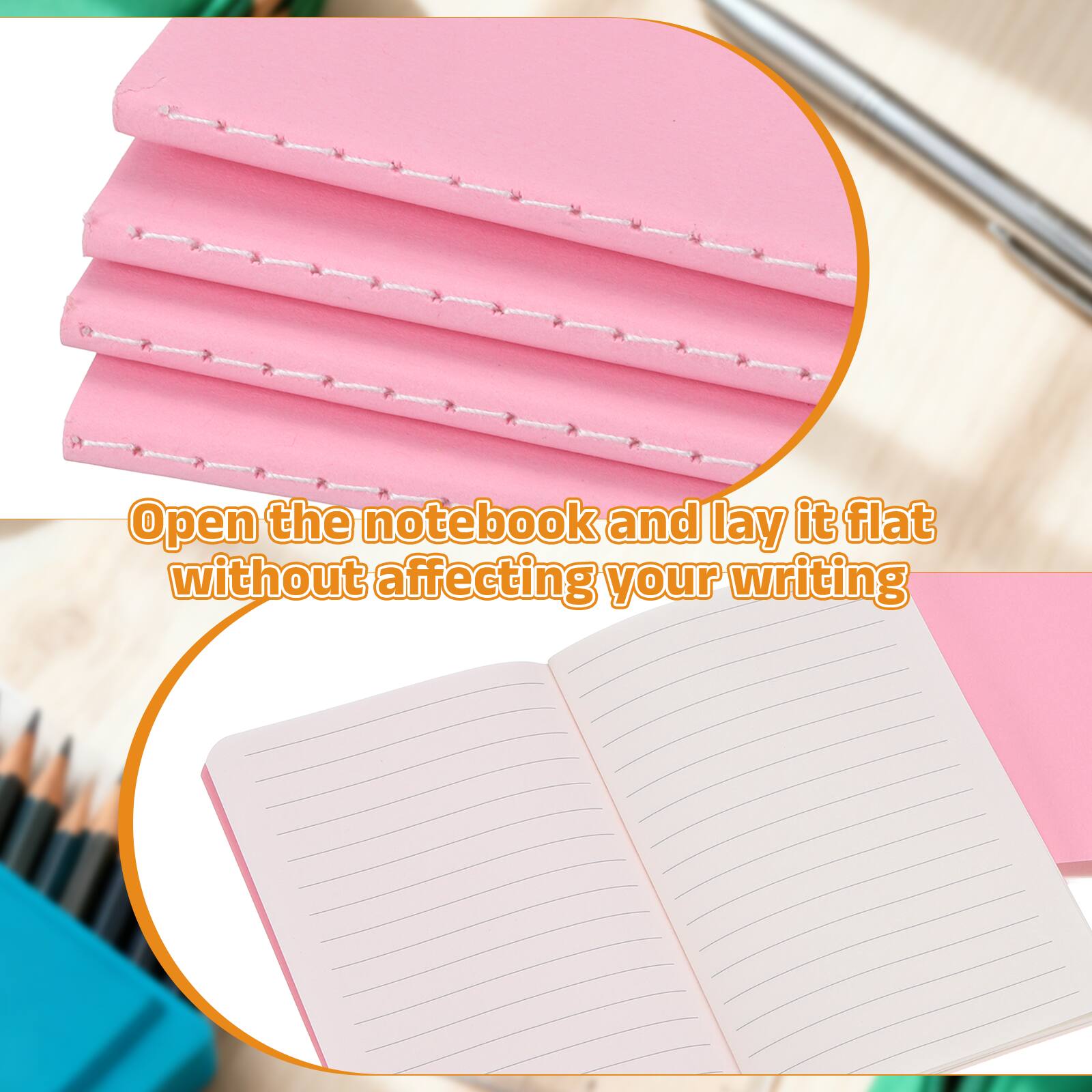 Open the notebook and lay it flat without affecting your writing