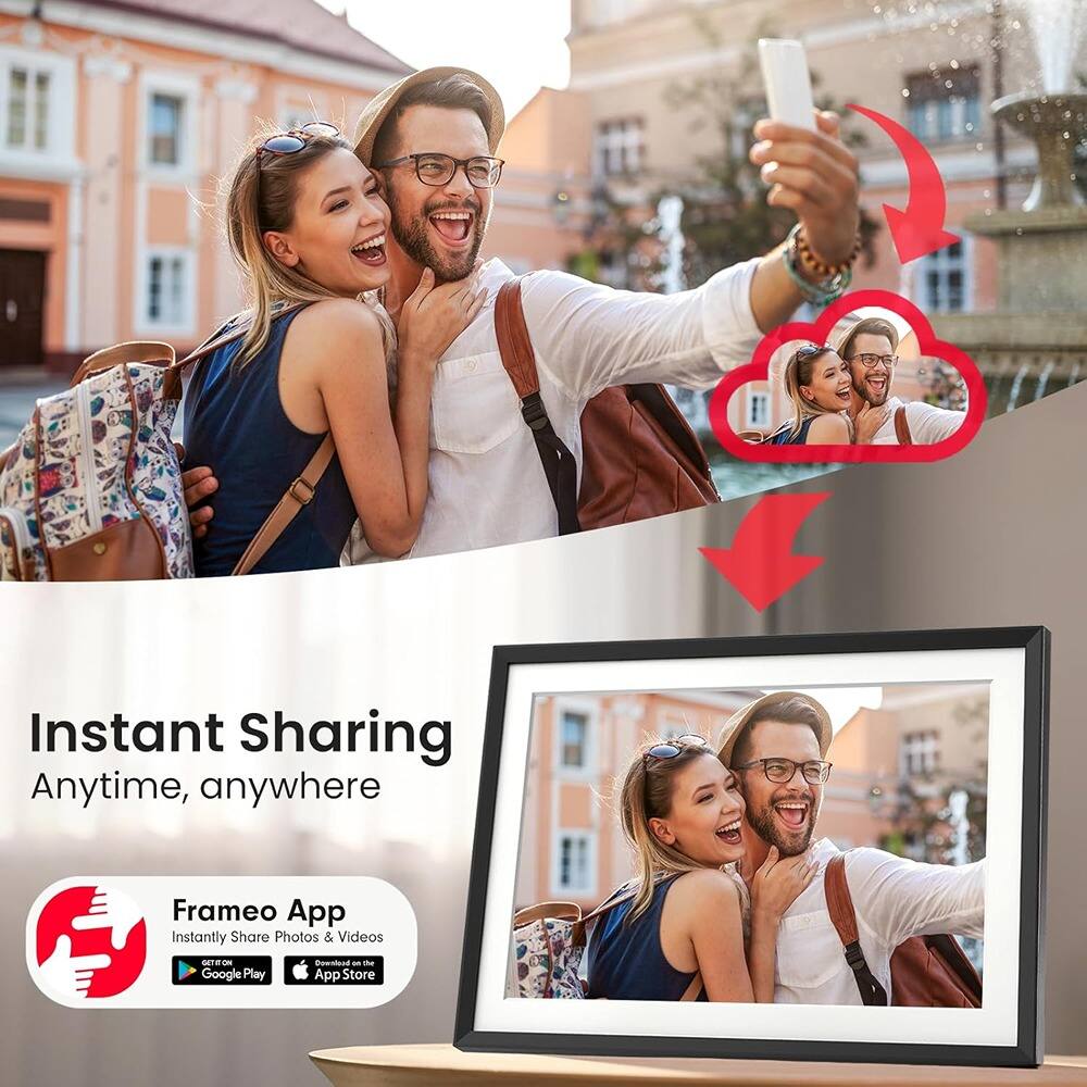 Instant Sharing  
Anytime, anywhere  

Frameo App  
Instantly Share Photos & Videos  

Download on Google Play  
Download on the App Store