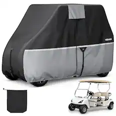 Front. VEVOR - Golf Cart Cover, Full Coverage 2+2/4 Passenger Golf Cart, 420D Waterproof Oxford Fabric Club Car Cover Fits Most Carts - Black;Grey.