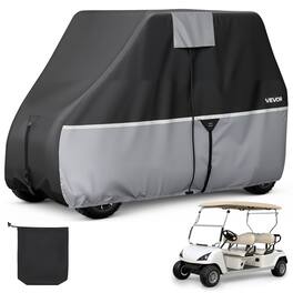 VEVOR - Golf Cart Cover, Full Coverage 2+2/4 Passenger Golf Cart, 420D Waterproof Oxford Fabric Club Car Cover Fits Most Carts - Black;Grey