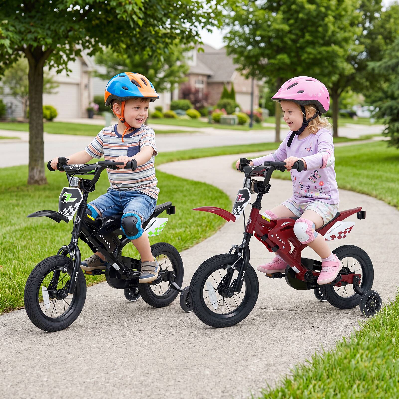 Alt View 3. Costway - Costway 12" Kids Bike with Removable Training Wheels, Dual Brake System for Ages 3-4 Years - Red.