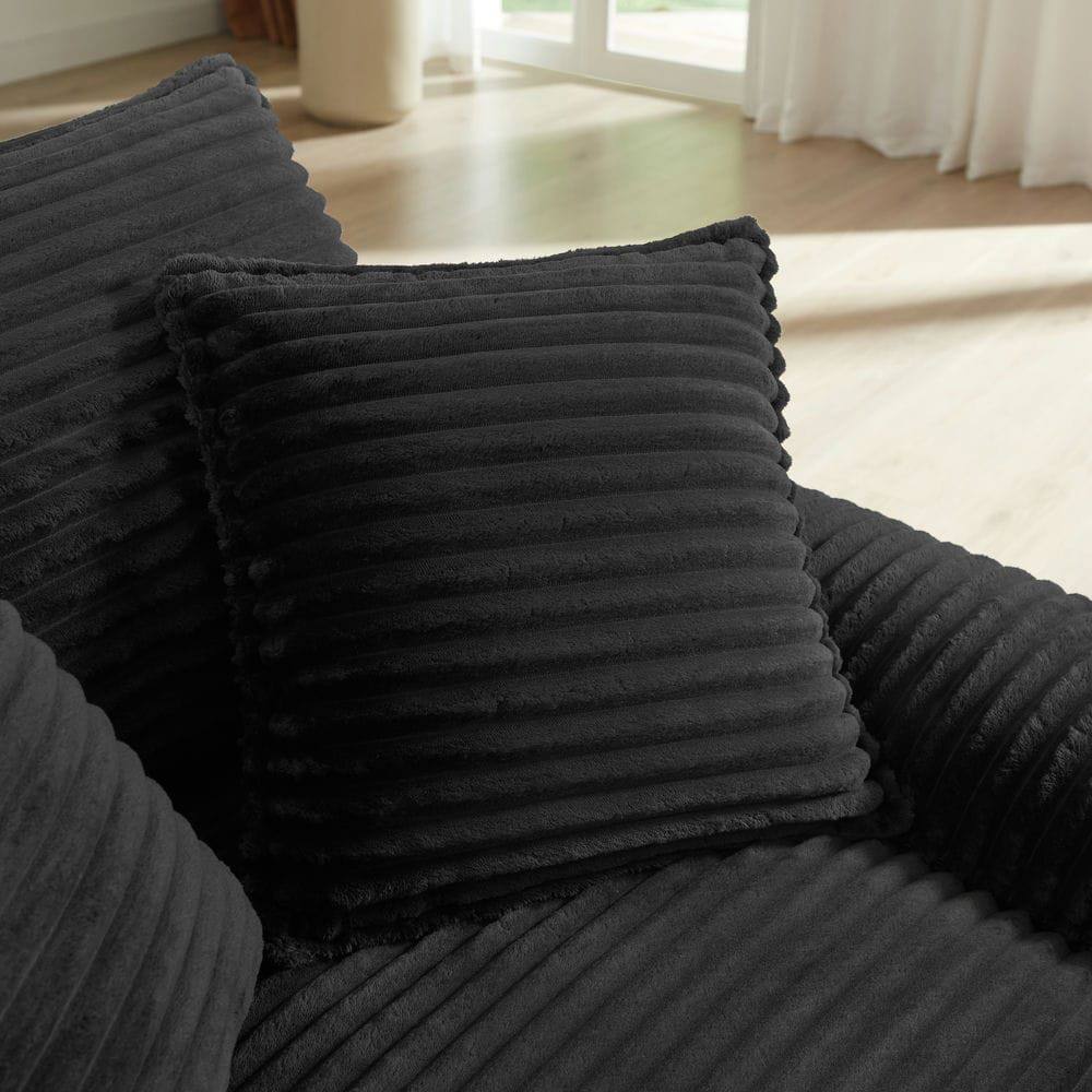 Alt View 8. Kadyn - 51.97 inch modern comfortable cushioned compression single seat sofa with unique footrest design, Black - Black.