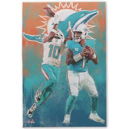 Open Road Brands - Miami Dolphins 15" x 23" Graffiti Canvas Wall Art - Multicolor