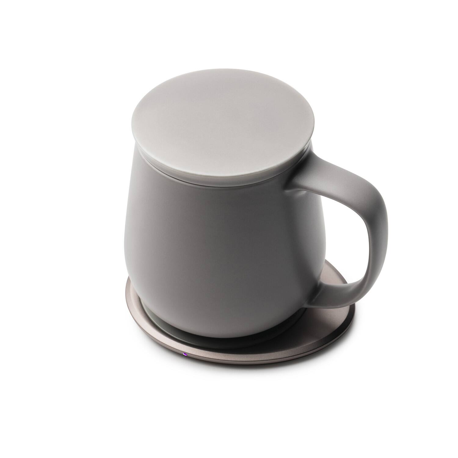 Angle. OHOM - OHOM Ui Plus Set Self-Heating Mug Grey - Grey.