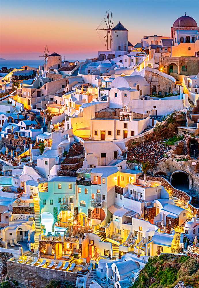 Angle. Castorland - CASTORLAND 1000 Piece Jigsaw Puzzle, Santorini Lights, Puzzle of Greece, Island Paradise Puzzle,  C-103522-2 - Red.