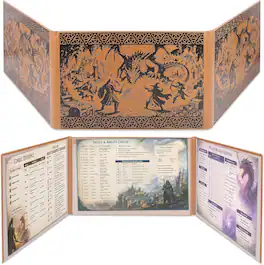 CASEMATIX - 3-Panel DM Screen with Wide Viewing Area - Landscape Game Master Screen PU Leather RPG Screen for Tabletop Campaigns
