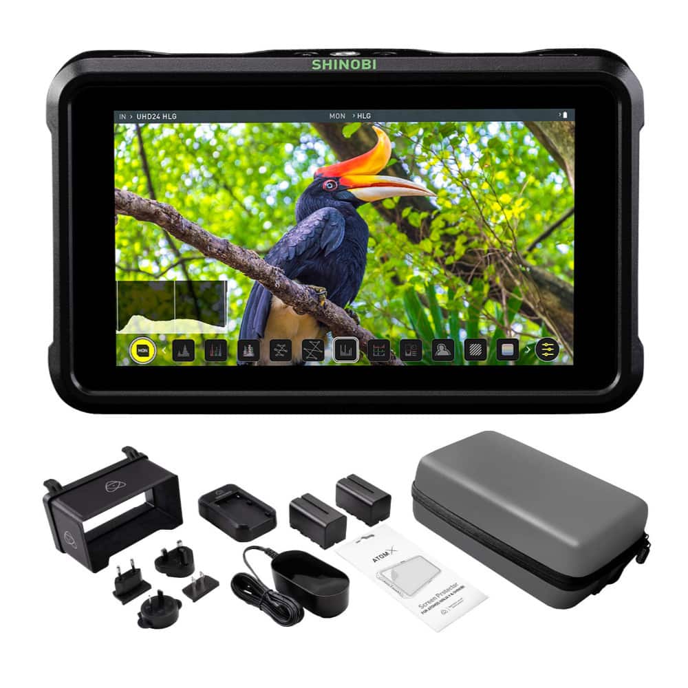 Atomos - Shinobi 5-Inch HDMI 4K Monitor with Accessory Bundle - Black