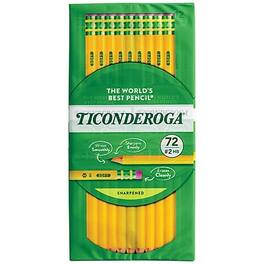 Ticonderoga - Pre-Sharpened Wooden Pencil, 2.2mm, #2 Soft Lead, 72/Pack (X13972)