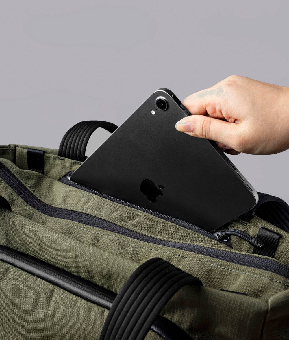 Alt View 8. ALPAKA - Bravo Tote V2 Laptop Tote for Work & Travel, Fits 14” MacBook Pro - Green Axoflux 400D.