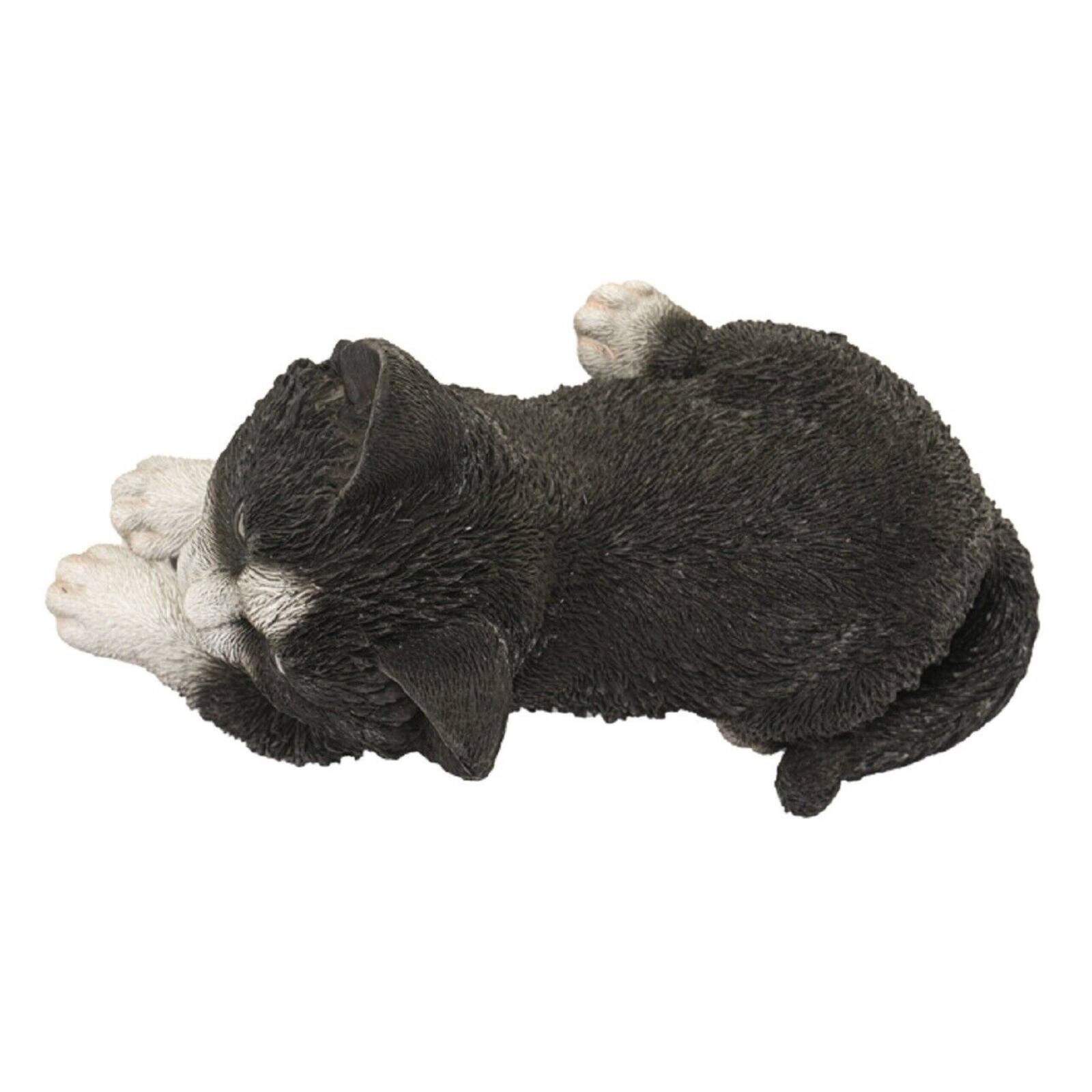 Left. Pacific Trading - Black and White Kitty Cat Lying Down Figurine 8.5 Inch - Multicolor.