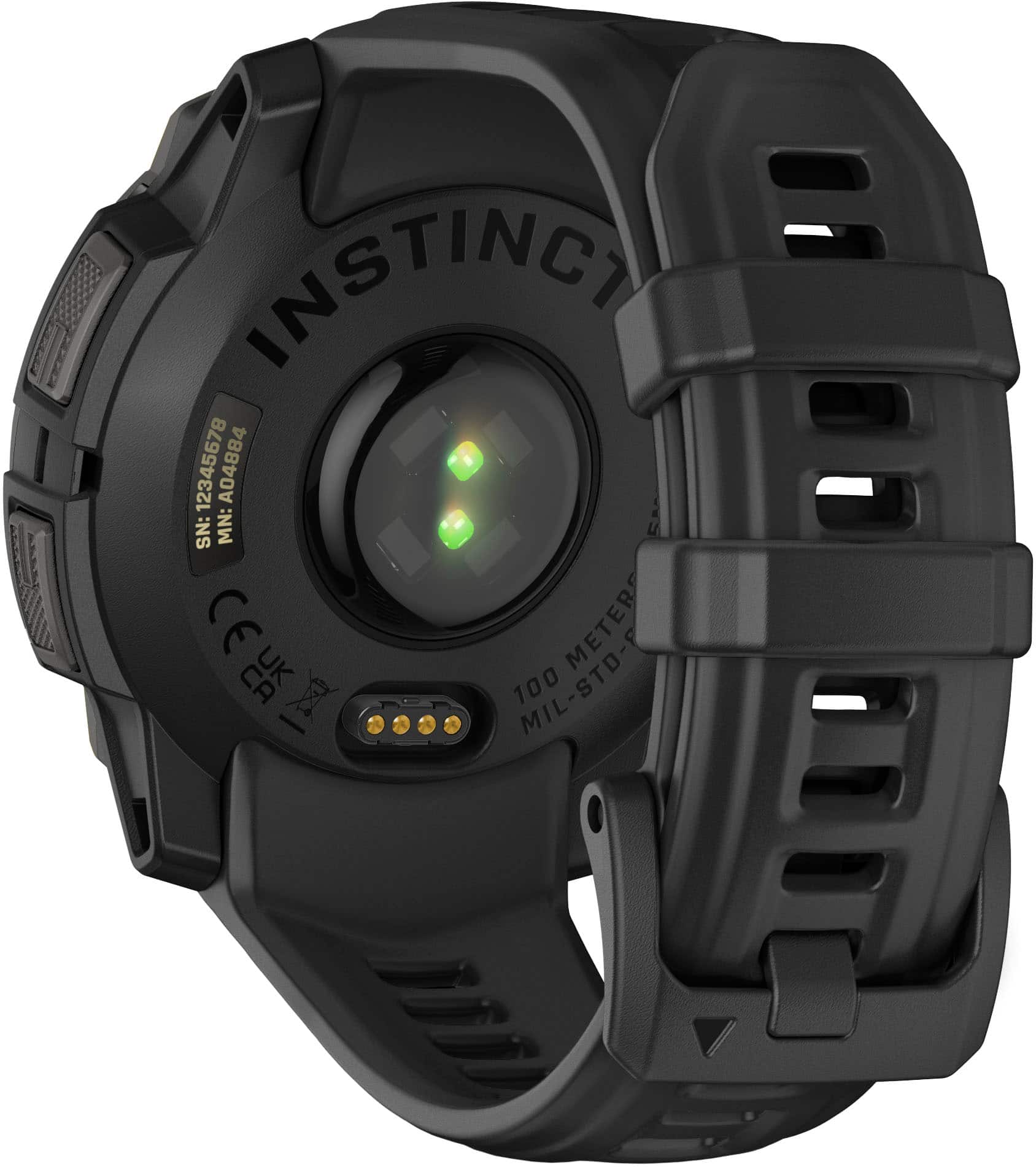 Instinct watch with a green light.