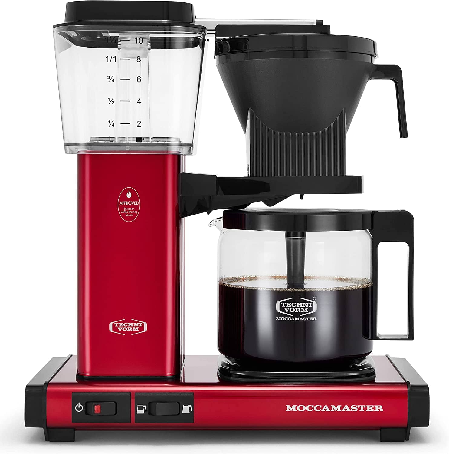 Moccamaster - 53944 KBGV Select 10-Cup Coffee Maker, Candy Apple Red, 40 ounce, 1.25l - Black
