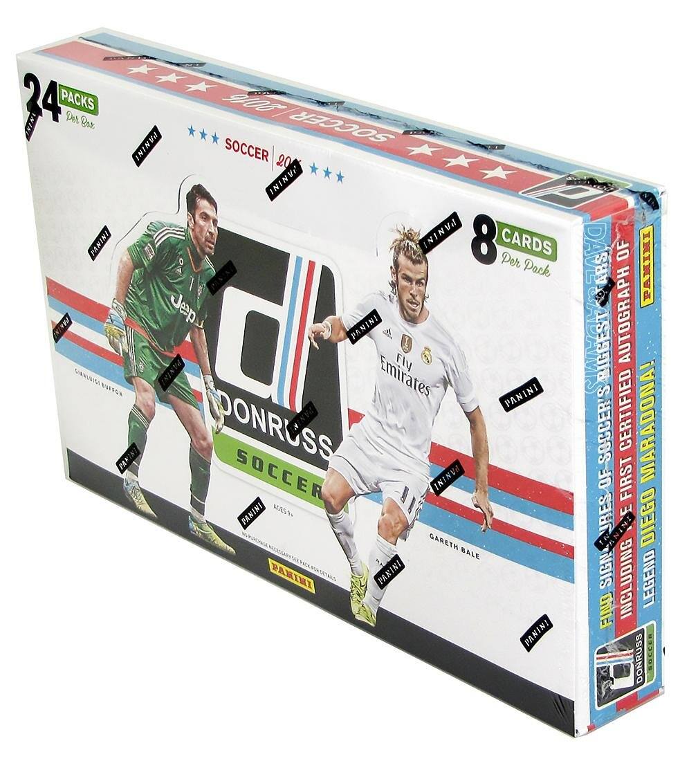 24 PACKS Per Box  
90G  
SOCCER  
2015  
PANINI  
8 CARDS Per Pack  
PANINI  
Fly Emirates  
PANINI  
DONRUSS  
GARETH BALE  
PANINI  
BIGGEST AUTOGRAPH SIGNING OF FIRST URES  
DIEGO MARADONA!  
INCLUDING LEGENDS  
FINDING THE FIRST CERTIFIED SIGN OF SOCCER'S LEGEND DIEGO MARADONA